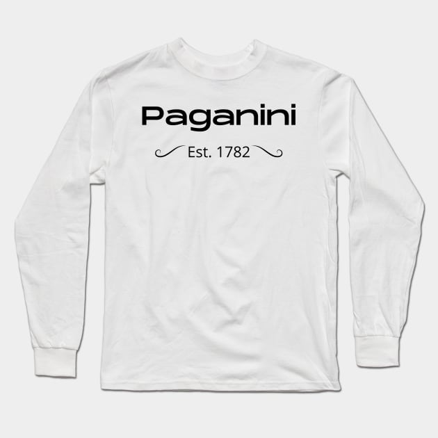 Paganini Est. 1782 Long Sleeve T-Shirt by Rosettemusicandguitar